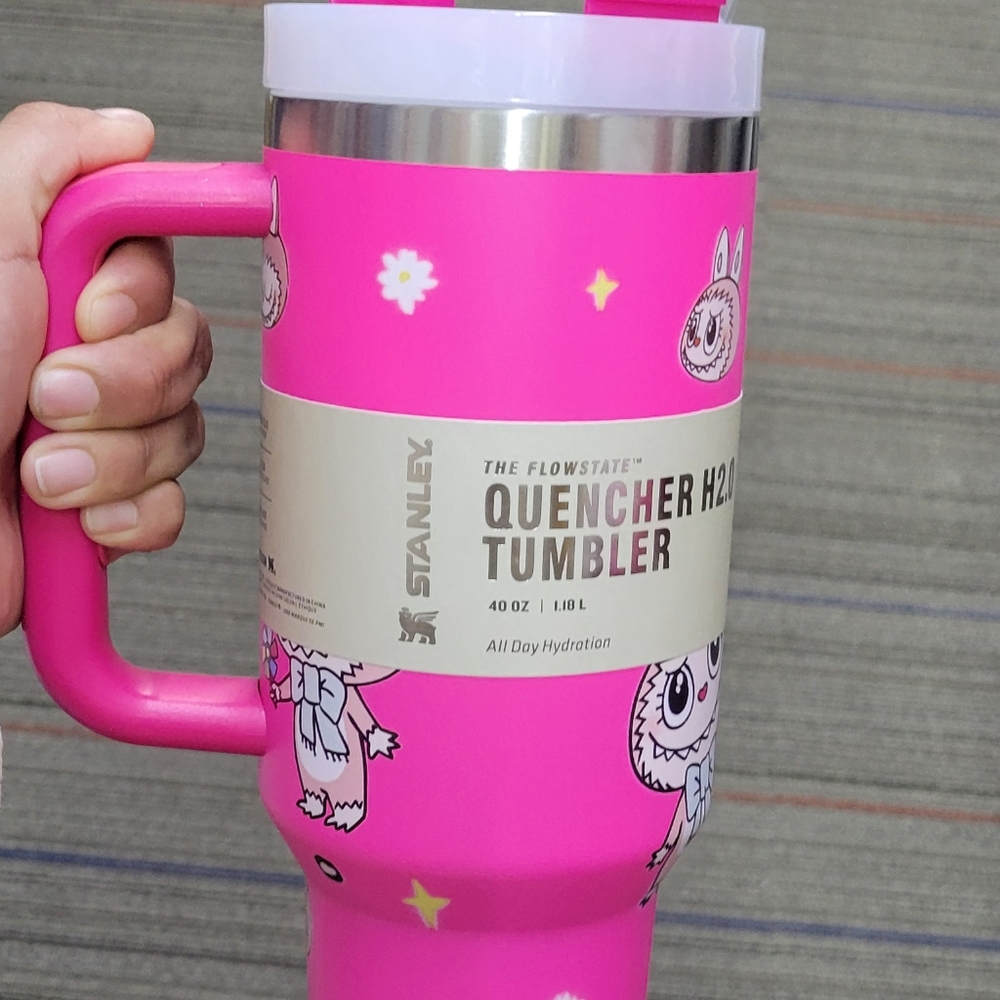 Labubu Stanley Pink Quencher 40oz H2.0 Tumbler